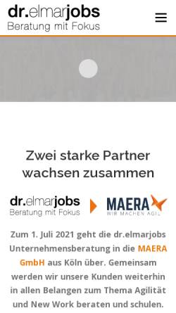 Vorschau der mobilen Webseite www.ejobs.de, Unternehmensberatung Dr. Elmar Jobs