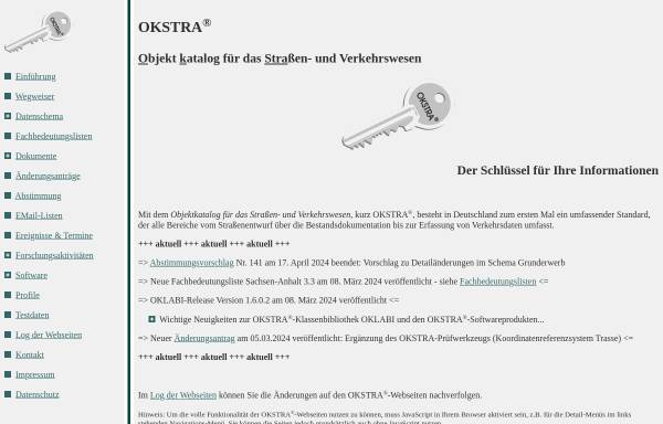 Vorschau von www.okstra.de, OKSTRA - Objektkatalog für das Straßen- und Verkehrswesen
