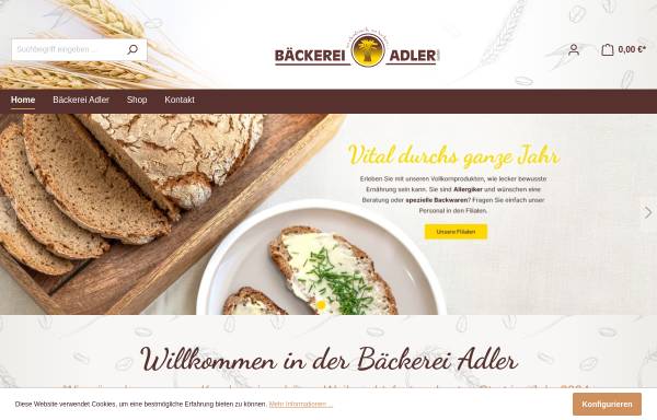 Vorschau von stollen-erzgebirge.de, Bäckerei Adler GmbH