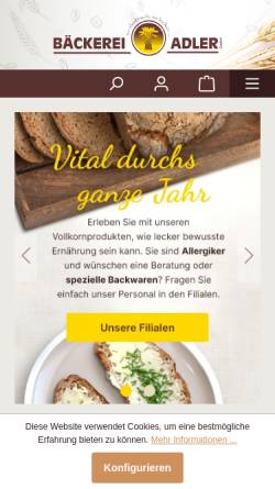 Vorschau der mobilen Webseite stollen-erzgebirge.de, Bäckerei Adler GmbH