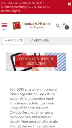 Vorschau der mobilen Webseite www.lebkuchen-markt.de, Lebkuchen-Markt.de, Walja Berster