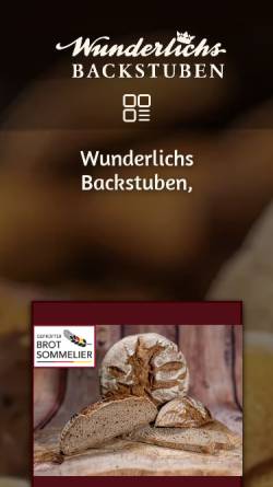 Vorschau der mobilen Webseite www.wunderlichs-backstuben.de, Wunderlichs Backstuben