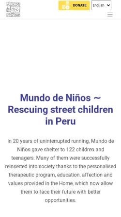 Vorschau der mobilen Webseite www.mundodeninos.org, Mundo de Niños e.V.