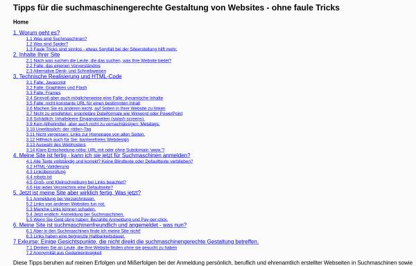 Vorschau von www.websites-suchmaschinengerecht-gestalten.de, Tipps zur suchmaschinengerechten Gestaltung