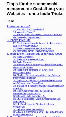 Vorschau der mobilen Webseite www.websites-suchmaschinengerecht-gestalten.de, Tipps zur suchmaschinengerechten Gestaltung