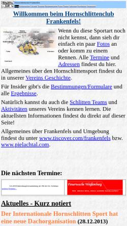 Vorschau der mobilen Webseite www.hornschlitten.at, Hornschlittenclub Frankenfels