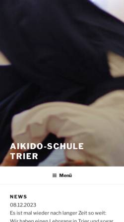 Vorschau der mobilen Webseite www.aikido-in-trier.de, Aikido-Schule Trier e.V.