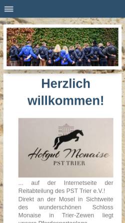 Vorschau der mobilen Webseite www.pst-trier-reiten.de, Post-Sport-Telekom Trier e.V. Reit- und Fahrabteilung