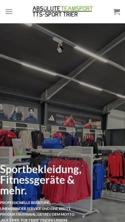 Vorschau der mobilen Webseite www.tts-sport.de, TTS - Sport