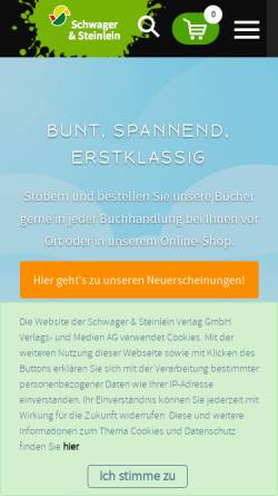 Vorschau der mobilen Webseite www.schwager-steinlein-verlag.de, Schwager & Steinlein Verlag