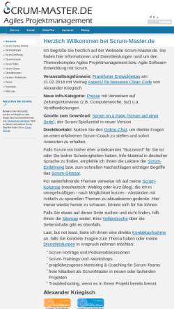 Vorschau der mobilen Webseite scrum-master.de, Scrum-Master.de