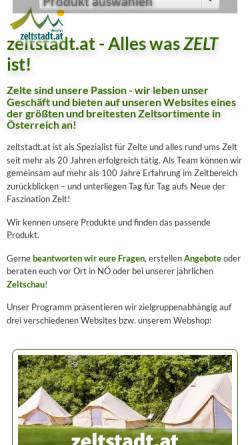 Vorschau der mobilen Webseite www.zeltstadt.at, Zeltstadt.at