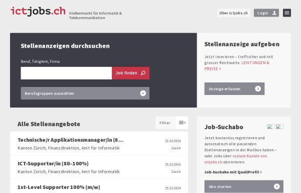 Vorschau von ictjobs.ch, Medienjobs.ch - dpi Publishing Service AG