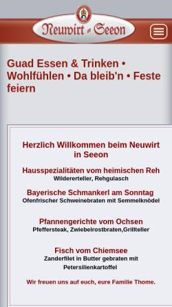 Vorschau der mobilen Webseite www.neuwirt-seeon.de, Gaststätte 