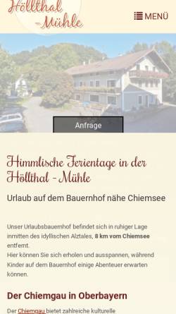 Vorschau der mobilen Webseite www.chiemsee-urlaub.com, Urlaub auf dem Bauernhof Familie Gerhard und Maria Huber