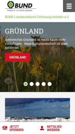 Vorschau der mobilen Webseite www.bund-sh.de, BUND - Bund für Umwelt- und Naturschutz Deutschland - Landesverband Schleswig-Holstein