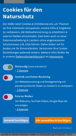 Vorschau der mobilen Webseite schleswig-holstein.nabu.de, NABU Schleswig-Holstein e.V.