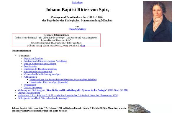 Vorschau von spix.schoenitzer.de, Ritter von Spix, Johann Baptist