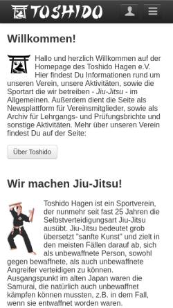 Vorschau der mobilen Webseite www.toshido.de, Toshido Hagen