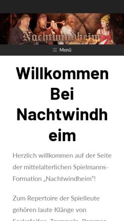 Vorschau der mobilen Webseite www.nachtwindheim.de, Nachtwindheim