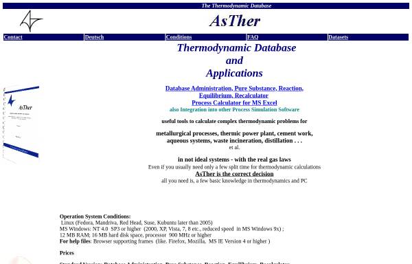 AsTher: Thermodynamic Database