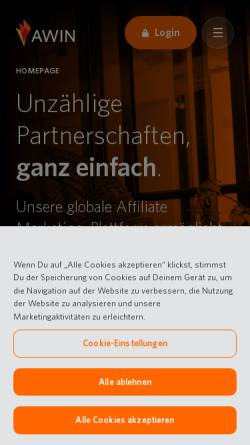 Vorschau der mobilen Webseite www.awin.com, affilinet GmbH