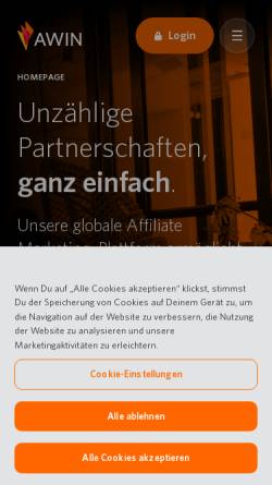 Vorschau der mobilen Webseite www.zanox.com, Zanox.de AG