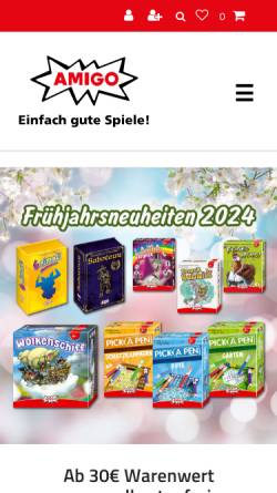 Vorschau der mobilen Webseite www.amigo-spiele.de, AMIGO Spiel+Freizeit GmbH