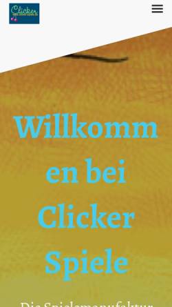 Vorschau der mobilen Webseite www.clicker-spiele.de, Clicker Spiele