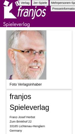 Vorschau der mobilen Webseite www.franjos.de, Franjos