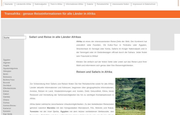 Vorschau von www.transafrika.org, Berichte, Informationen und Bilder einer Afrika-Umrundung [Remo Nemitz]
