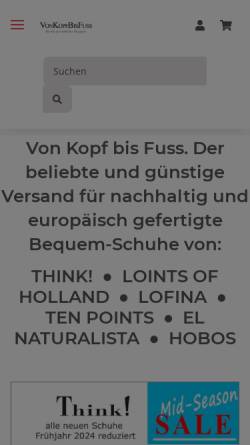 Vorschau der mobilen Webseite www.vonkopfbisfuss.de, Von Kopf bis Fuß