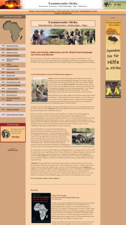 Vorschau der mobilen Webseite www.faszinierendes-afrika.de, Reiseberichte und Erfahrungen aus dem südlichen Afrika und Guinea [Gloria und Michael Schickel]