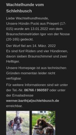 Vorschau der mobilen Webseite www.schlehbusch.de, Vom Schlehbusch