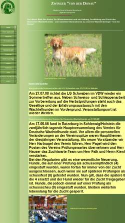 Vorschau der mobilen Webseite www.wachtelhundezucht.de, Von der Donau