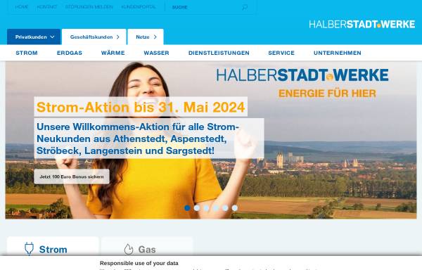 Vorschau von www.halberstadtwerke.de, Stadtwerke Halberstadt GmbH
