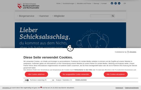 Vorschau von www.rechtsanwaelte.at, Rechtsanwaltskammer Österreich