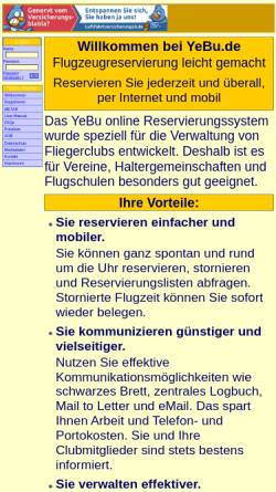 Vorschau der mobilen Webseite flugzeug.yebu.de, YeBu Flugzeugreservierung