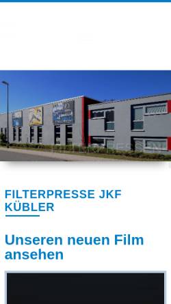 Vorschau der mobilen Webseite jkf-kuebler.de, J.K.F. GmbH & Co. KG - Kübler Filtrationstechnik