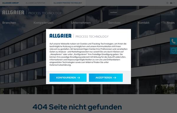 Vorschau von www.allgaier-process-technology.com, MOGENSEN Siebmaschinen und Sortiermaschinen GmbH & Co. KG