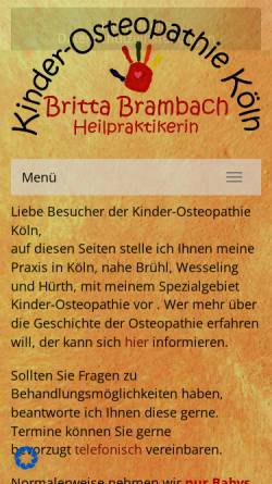 Vorschau der mobilen Webseite www.kinder-osteopathie.com, Kinder-Osteopathie Köln