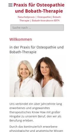 Vorschau der mobilen Webseite www.osteopathie-berlin.de, Physiotherapeutische Praxis Bernhard und Martin Schneider