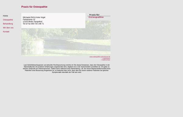 Vorschau von www.osteopathie-parkstrasse.de, Praxis für Osteopathie Anke Vogel, Michaela Düll