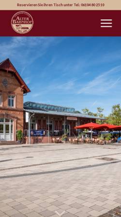 Vorschau der mobilen Webseite alter-bahnhof.eu, Café-Bistro Alter Bahnhof