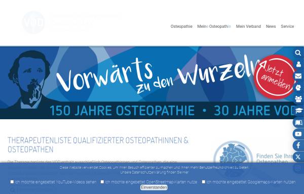 Vorschau von www.osteopathie.de, Verband der Osteopathen Deutschland e.V. (VOD)
