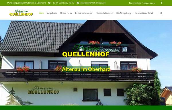 Vorschau von www.quellenhof-altenau.de, Pension Quellenhof
