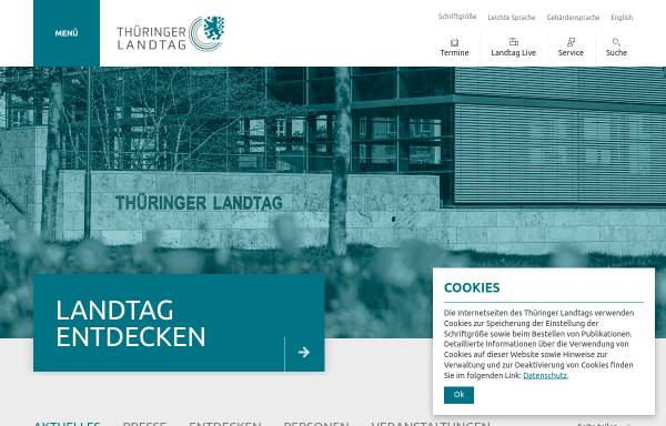 Vorschau von www.thueringer-landtag.de, Der Landtag in Thüringen
