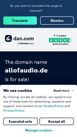 Vorschau der mobilen Webseite www.allofaudio.de, All Of Audio