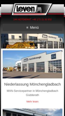 Vorschau der mobilen Webseite www.leven-nutzfahrzeuge.de, Leven Nutzfahrzeuge GmbH & Co. KG