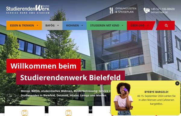 Vorschau von www.studentenwerkbielefeld.de, Studentenwerk Bielefeld